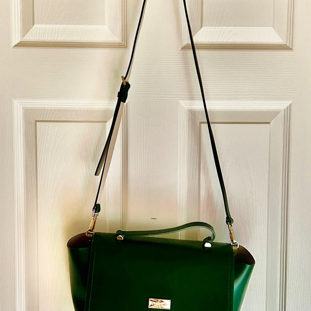 kate spade Green Leather Shoulder Bag with Matching Wallet